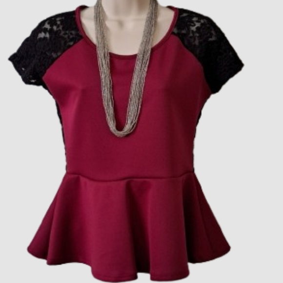 NWOT Lace Peplum Top - Picture 1 of 12